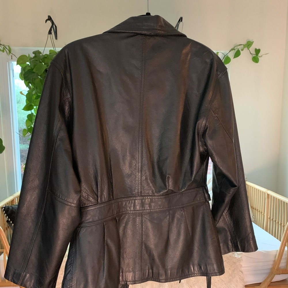 Vintage Black 90s Leather Jacket. Size: Men XS. - Picture 5 of 7
